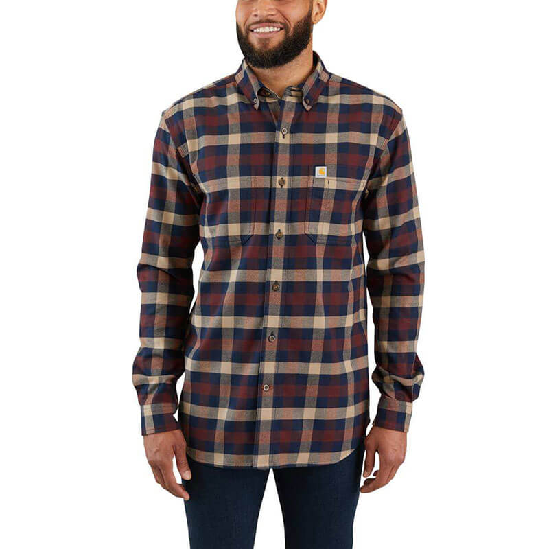 103820 - Carhartt Men's Rugged Flex Hamilton Plaid Long Sleeve Shirt