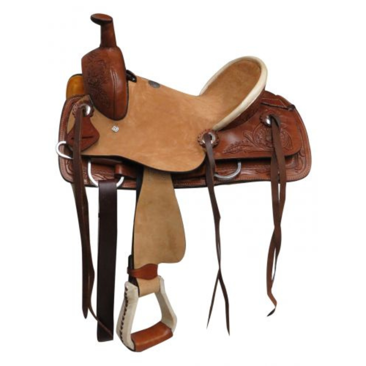 12" Double T  Youth hard seat roper style saddle.