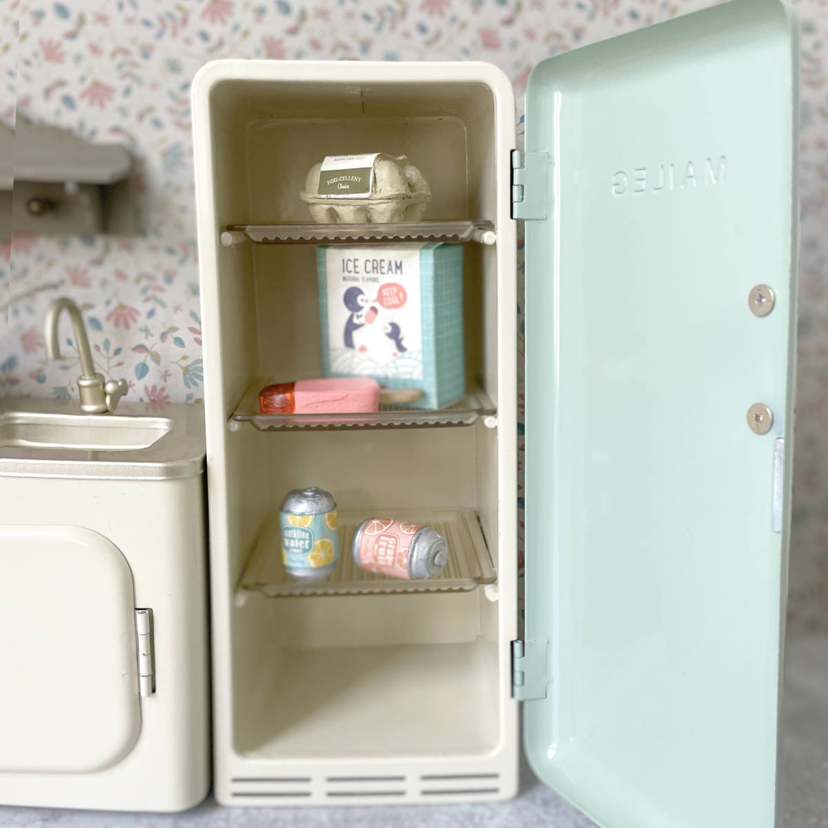 Maileg Miniature Fridge, Mint (ships in July)